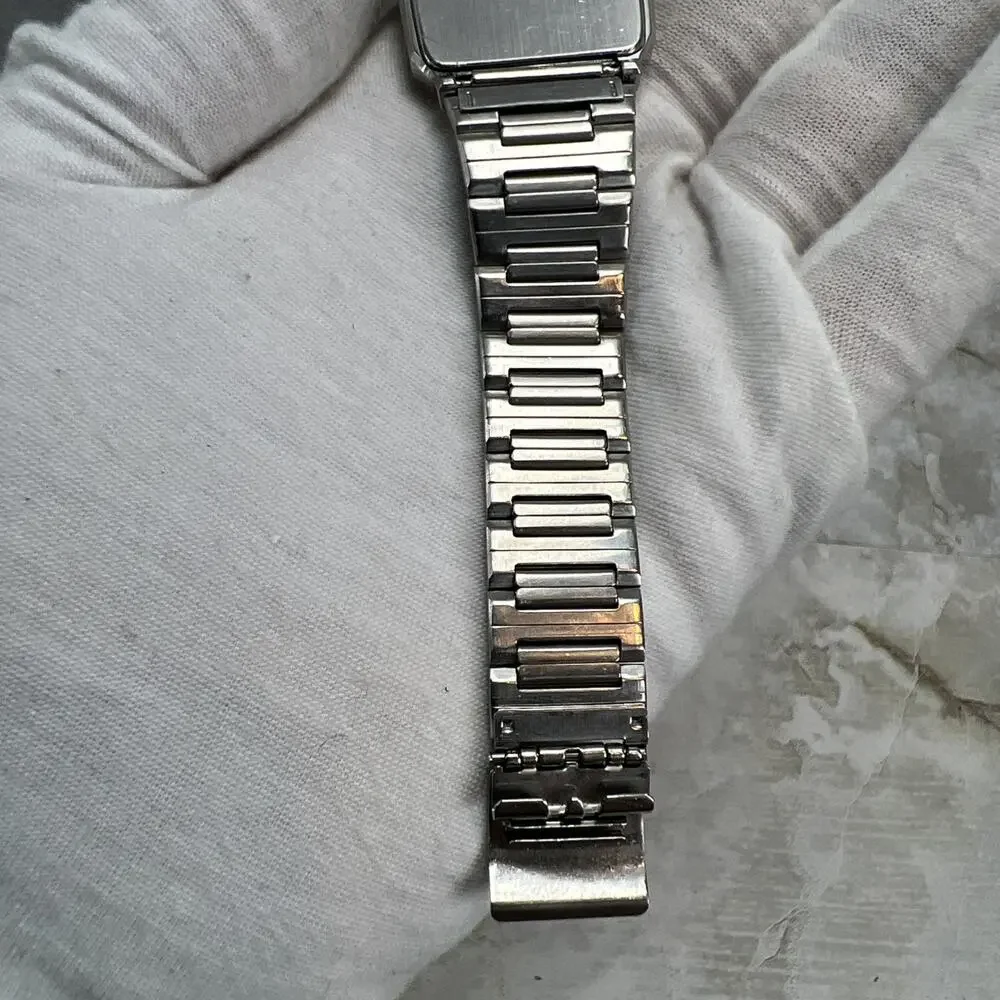 Vintage Seiko Men's Tank Watch 7431-5010 Two Tone Band 2 Jewels TESTED - READ